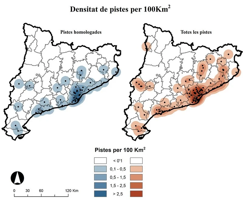 Tracks density by municipality