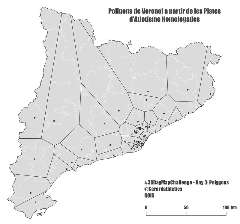 Athletics tracks Voronoid areas